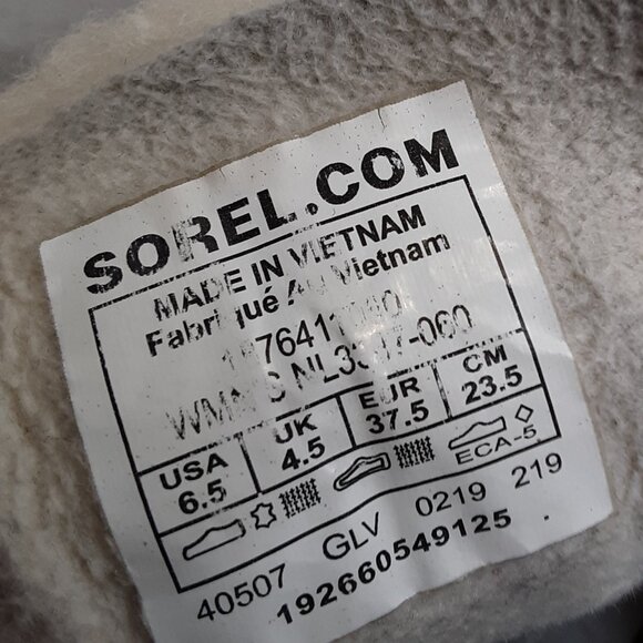 SOREL Women's Winter Ankle Boot size 6.5M Grey Suede Sherpa-Trimmed - Picture 6 of 11